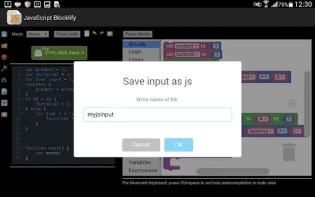 JavaScript Blocklify android App screenshot 2